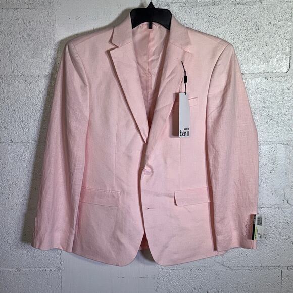 Bar III Men's Slim-Fit Linen Suit Jackets, Pink Solid 38S $360 - Picture 1 of 8